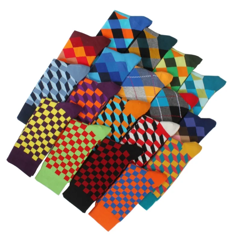 5 парт/лот забавные мужские носки Повседневные Классические бриллиантовые