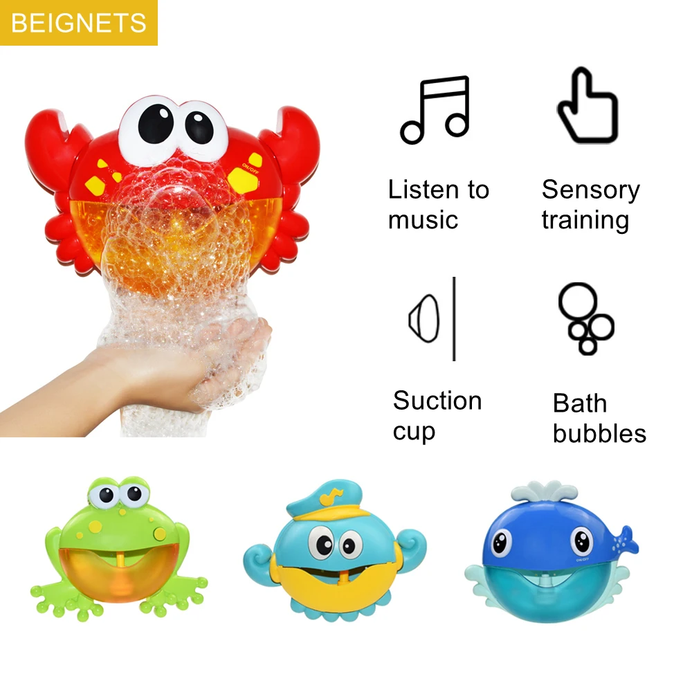 

Baby Bath Toy With Music Funny Crab Bubble Machine Frog Whale Octopus Toddler Swimming Bathtub Bathroom Toys For Children