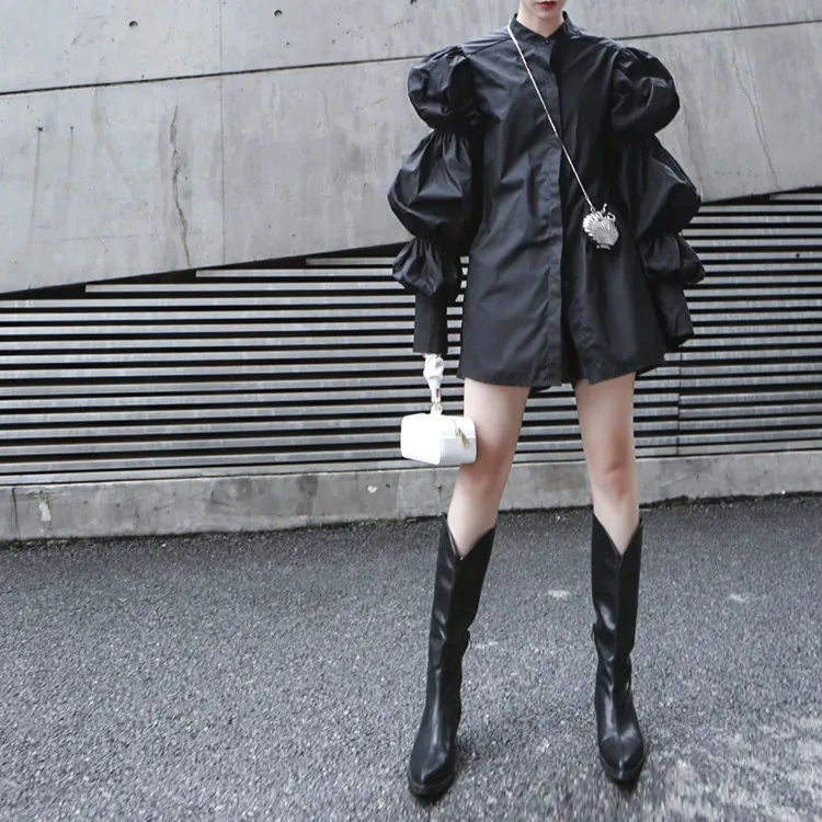 

Blusas Real Cotton O-neck Ruffles Full Puff Sleeve Zanzea Blouse Women's Shirt 2021 New Retro Palace Style Bubble Sleeve Loose