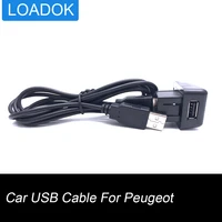 car usb for rd43 rd45 radio usb switch panel usb audio cable adapter for peugeot 307 407 308 408 508 3008
