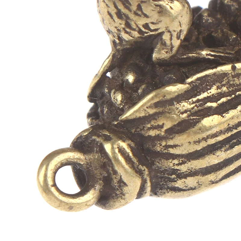 1 шт. медные статуэтки богатства крыс латунная мышь для животных кукуруза брелок