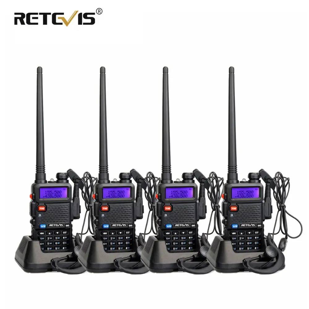 4 шт. портативная рация Retevis 5 Вт RT5R 128CH VHF UHF двухдиапазонный любительский радиоприемопередатчик Hf 2 способ радиостанции RT-5R