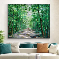 abstract palette knife street corner oil painting on canvas handmade modern landscape wall art pictures for room home decoration