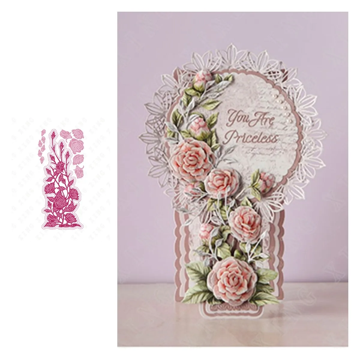 

Lifted Lisianthus Flower Decoupage New Metal Craft Cutting Dies Frame Diy Scrapbooking Greeting Card Decoration Embossing Molds