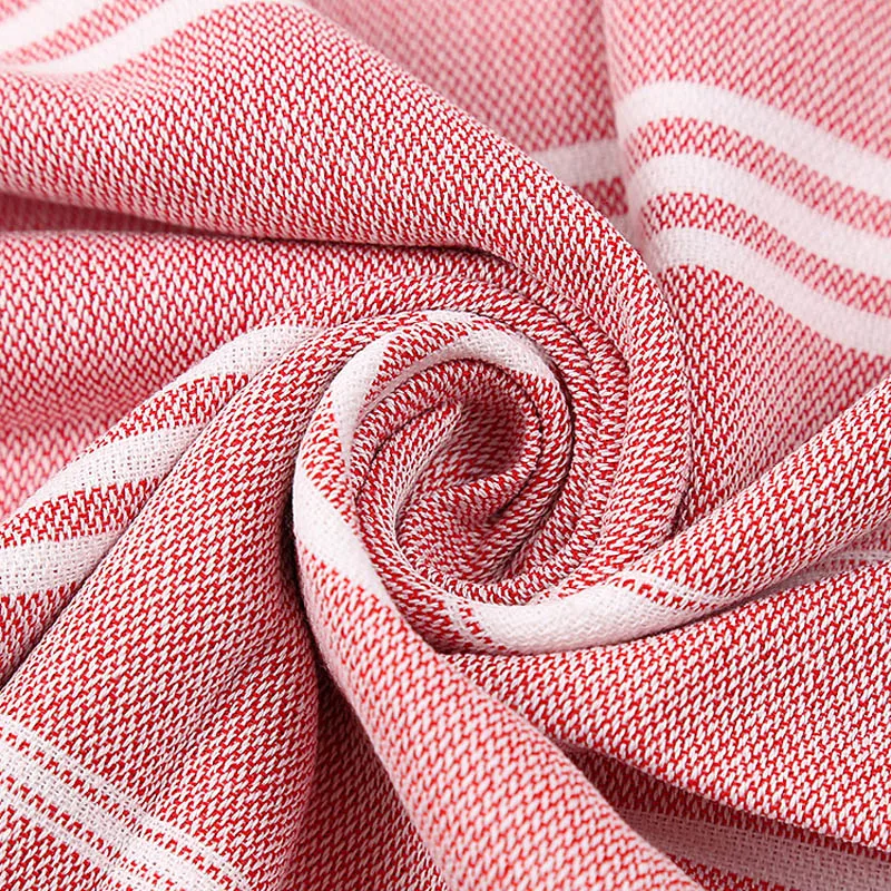 

Striped Cotton Turkish Sports Bath Towel with Tassels Travel Gym Camping Bath Sauna Beach Gym Pool Blanket Absorbent Easy Care