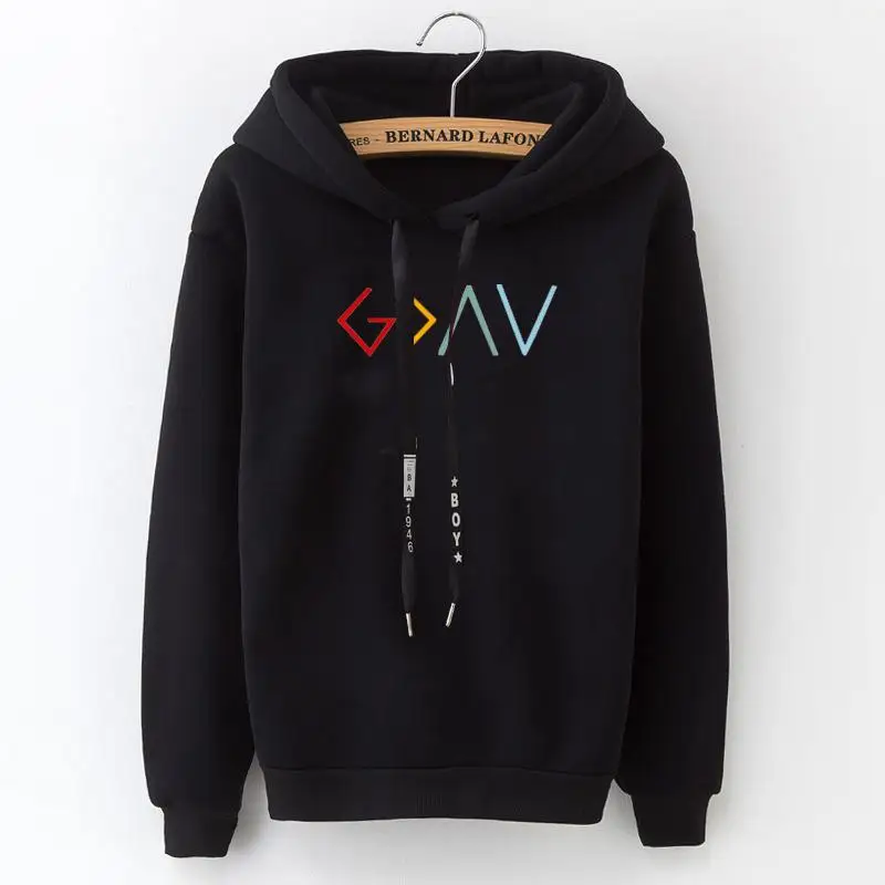K-V-black Женская одежда толстовки в стиле хараджуку худи босс шаблон Досуг размера плюс панк больше размера d уличная одежда шляпа пальто - Цвет: K-V-black