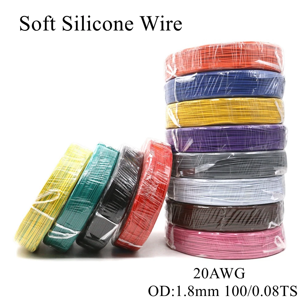 5 м/лот 20AWG Силиконовый Электронный провод UL3239 Ультра гибкая тестовая линия Силикагель кабель высокая температура провода мягкая луженая медь