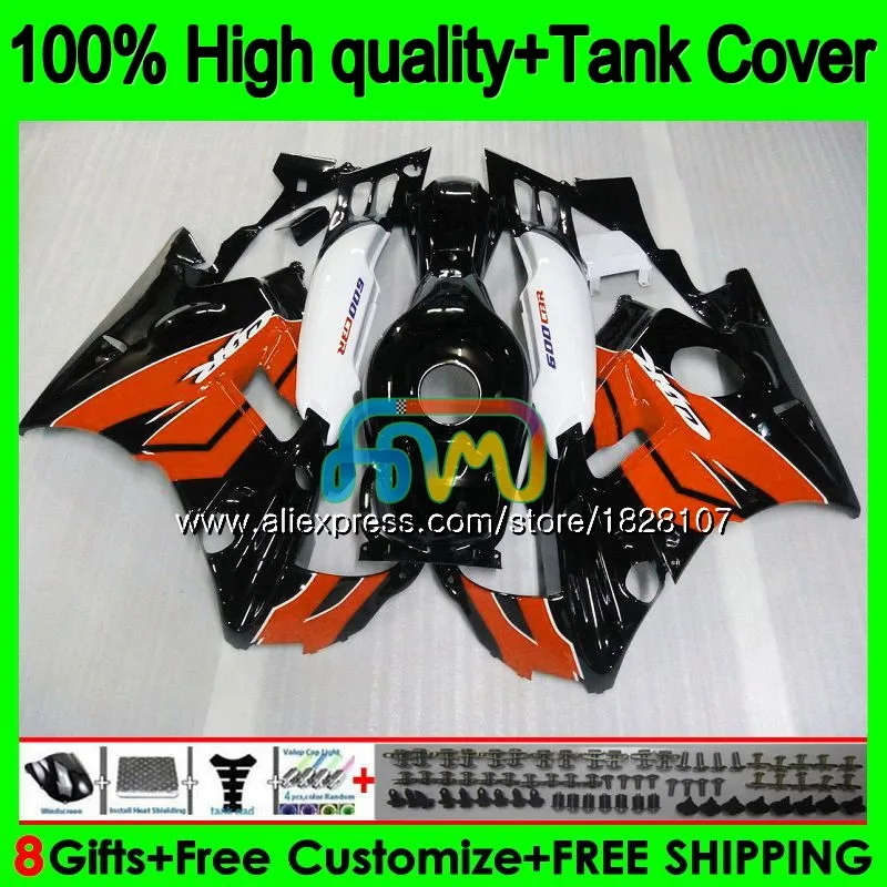 

600CC Fairing For HONDA CBR 600 FS 600F2 600FS 1BS.170 CBR600 F2 Orange black CBR600F2 1991 1992 1993 1994 91 92 93 94 Body+Tank