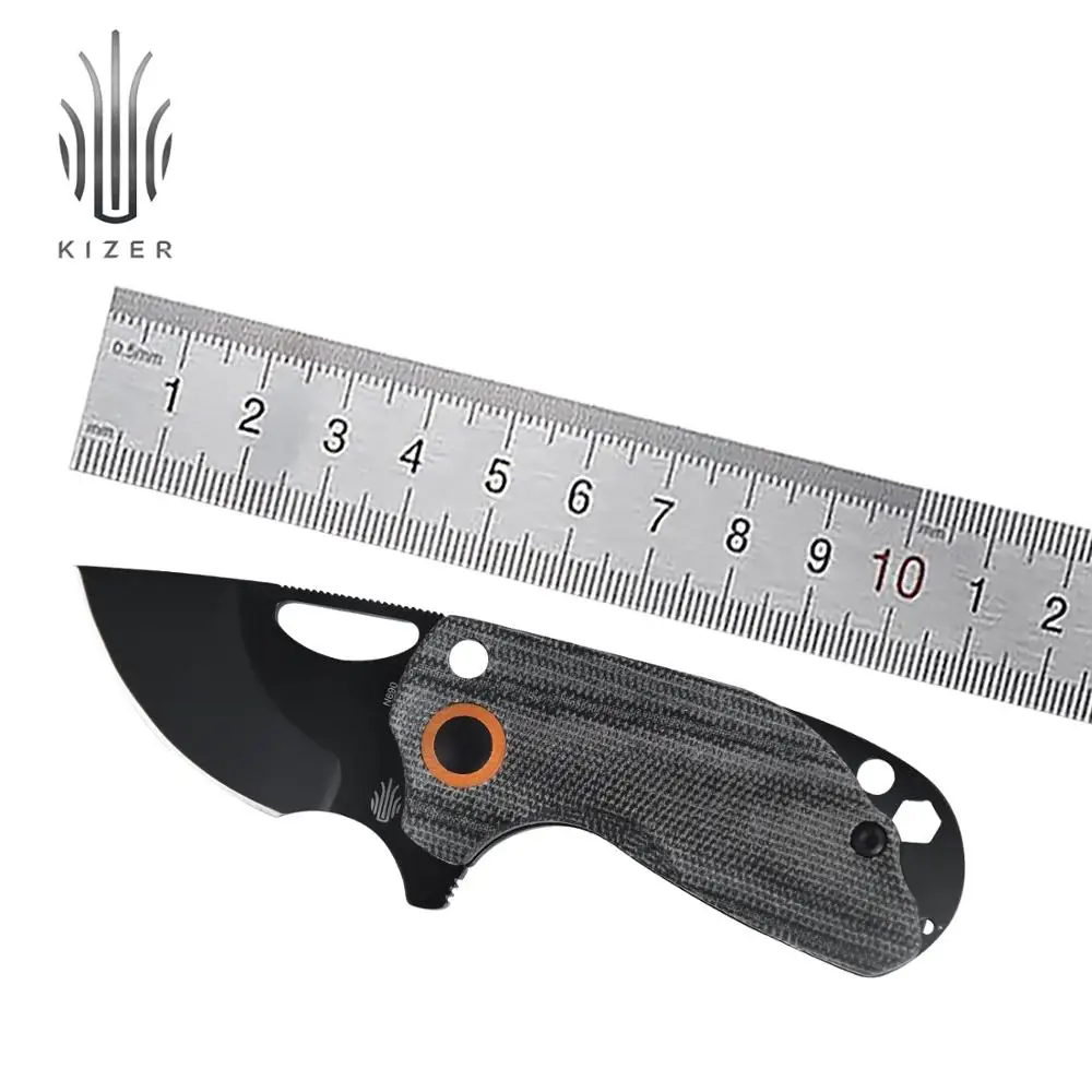 Kizer Tactical Knife Catshark V2561N2 2020 New Mini EDC Knife with Black Titanium + Micarta Handle Outdoor Camping Tools
