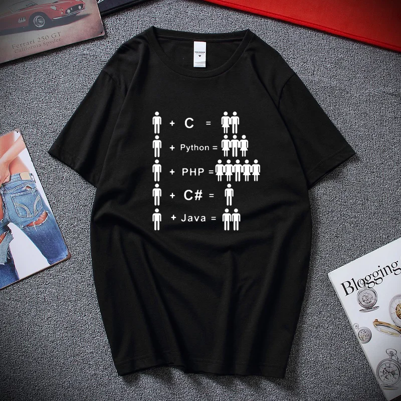 

Funny C Java Python Programmer Developer T Shirt Tops Mans Cotton Short Sleeve Men Computer T-shirt Fashion Cool Men Tshirt