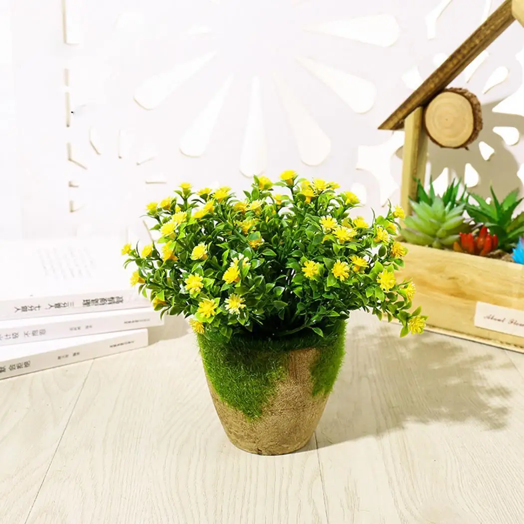 Портативное красивое моделирование цветочного растения бонсай домашнее