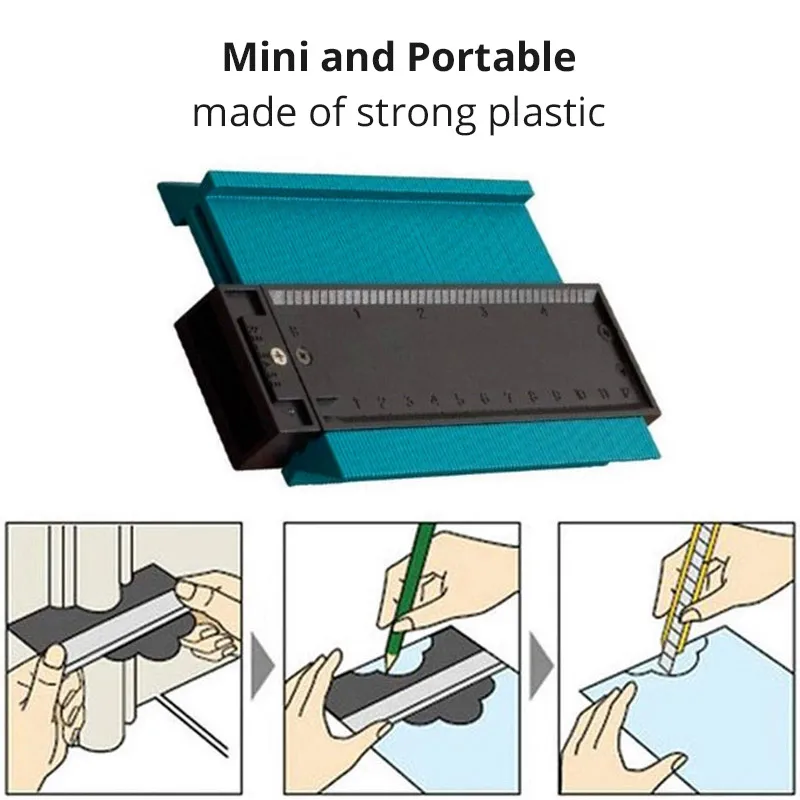 

Plastic Profile Copy Gauge Contour Template Gauge Tiling Laminate Tiles Carpentry Square Woodworking Tools 5Inch