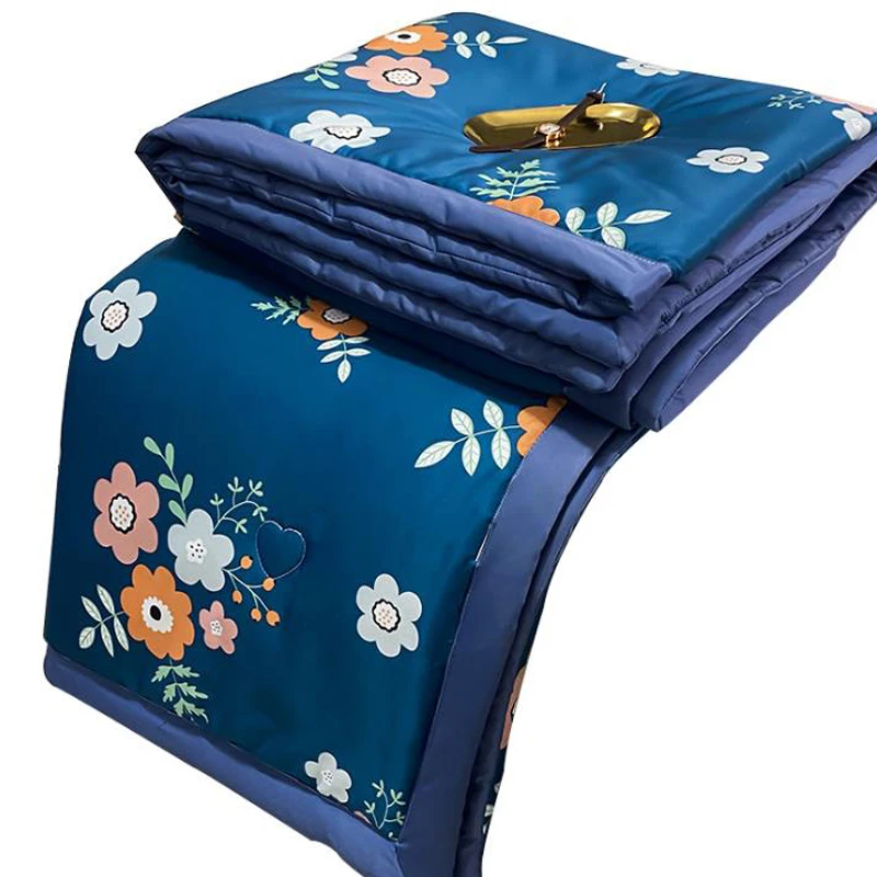 Комфортное летнее стеганое одеяло шелковое атласное хлопковое постельное белье