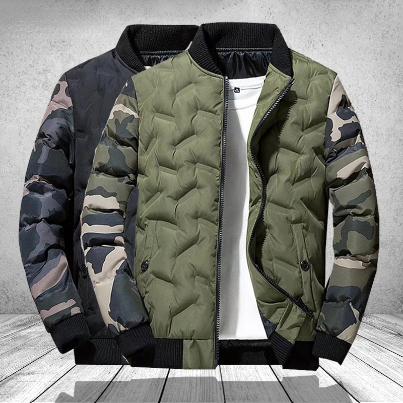 

Men's Windbreaker Thick Warm Male Parkas Military Mens Winter Jackets and Coats Outerwear Clothing 2021 Camouflage Bomber Jacket