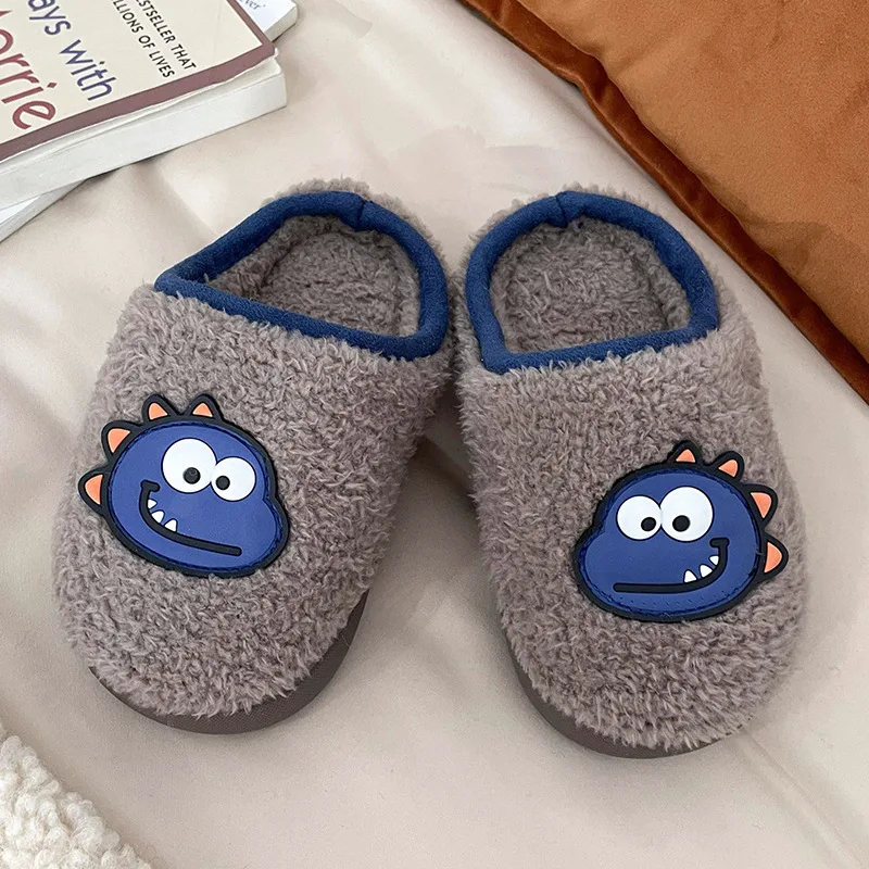 2022 New Children's Autumn And Winter Boys And Girls Baby Cartoon Indoor Bag With Non-Slip Kids Home Plush Cute Cotton Slippers