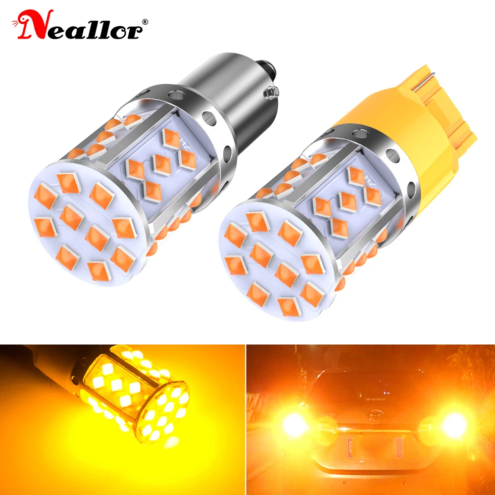 

2X P21W led 1156 T20 W21/5W 7443 P21/5W 1200LM W21W Car Bulb 7440 BA15S BAU15S PY21W Auto LED Brake Light Turn Signal Diode Lamp