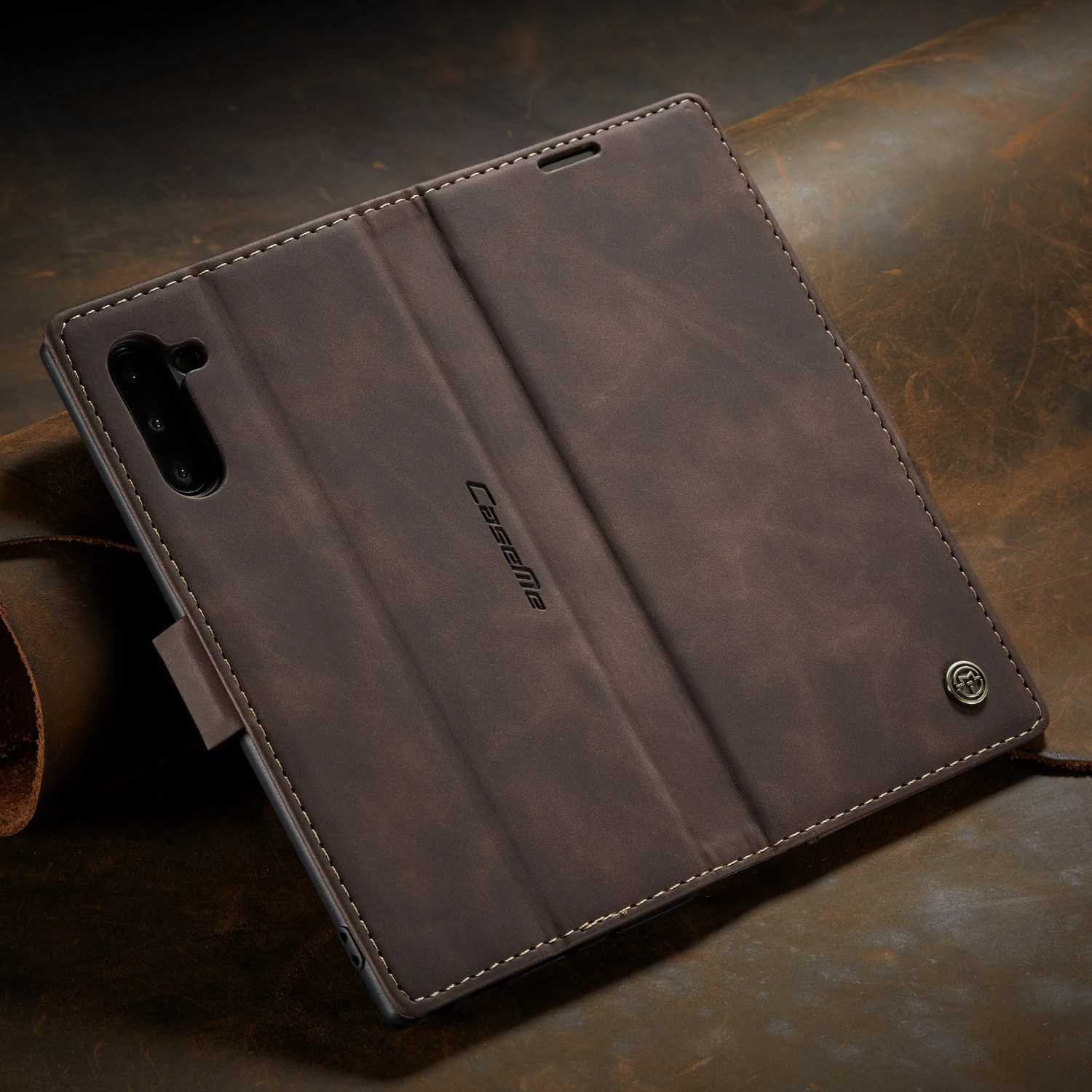 Чехол для Galaxy Note 10 из искусственной кожи с держателем карт наличных денег Ретро