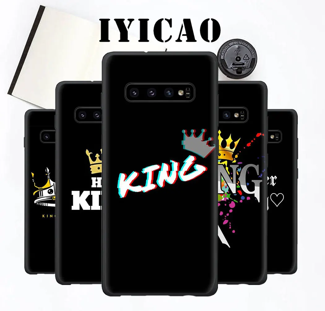 Мягкий силиконовый чехол для Samsung A3 A5 A6 Plus A7 A8 A9 J6 Роскошный телефона King Queen с