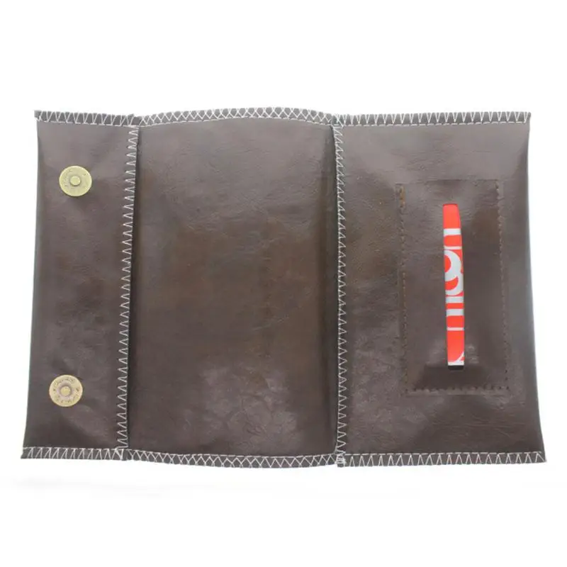 PU Leather Tobacco Pouch Bag Case Portable Cigarette Rolling Pipe Tobacco Case Wallet Bag Tip Paper Holder Bag images - 6