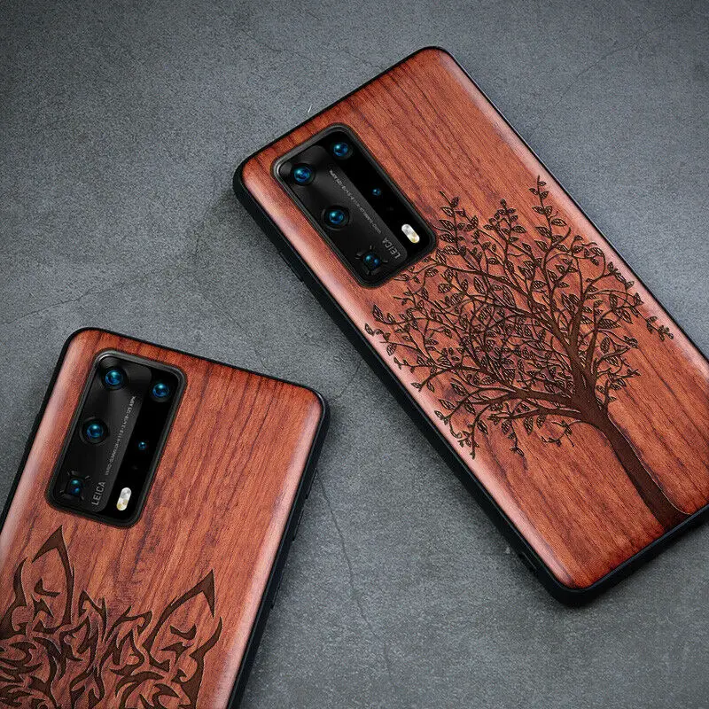 Чехол LYBALL деревянный для телефона Huawei из натурального дерева + задняя крышка ТПУ