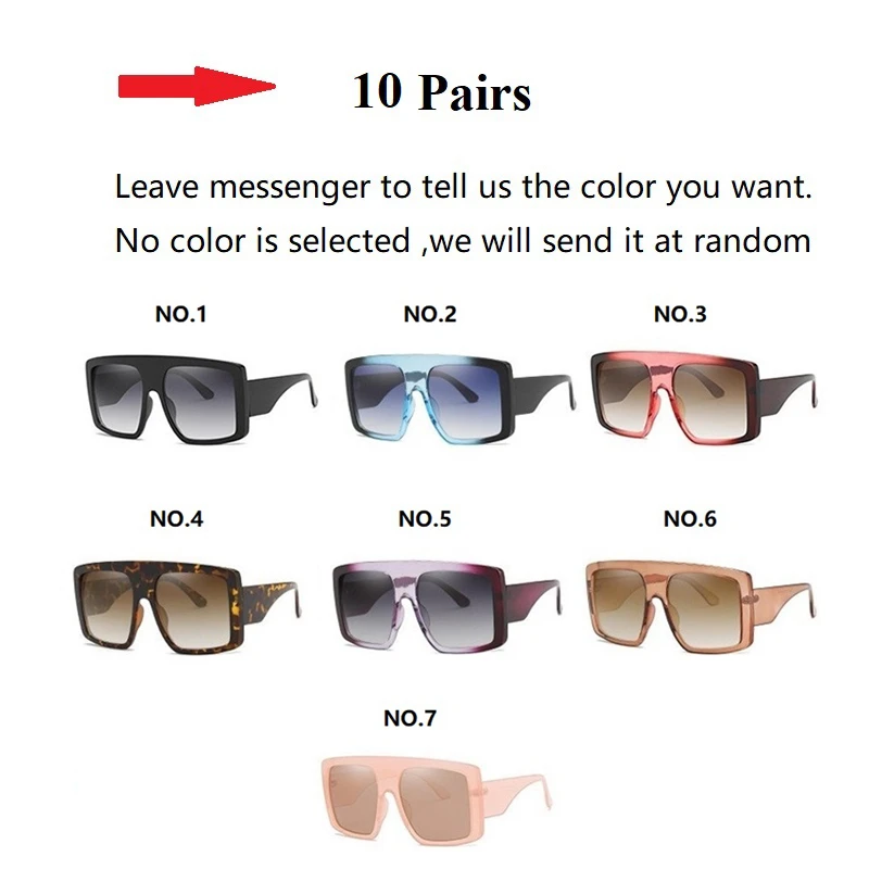 

Wholesale 7 colors Oversized One Piece Square Sunglasses Women Black Pink Sun Glasses Men 2020 New Luxury Brand Eyewear In Bulk