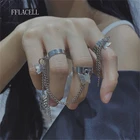 FFLACELL винтажное панк хип-хоп Гальваническое кольцо-бабочка цепочка на палец регулируемое кольцо унисекс Подарочная бижутерия