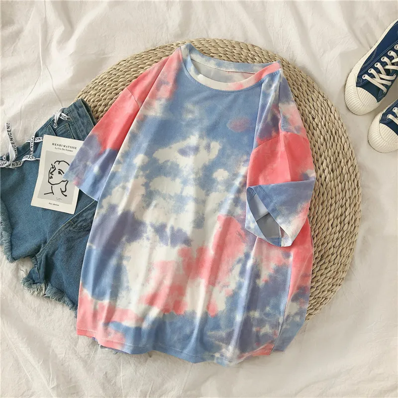 Футболка Ulzzang женская с коротким рукавом черно-белая Свободная Повседневная