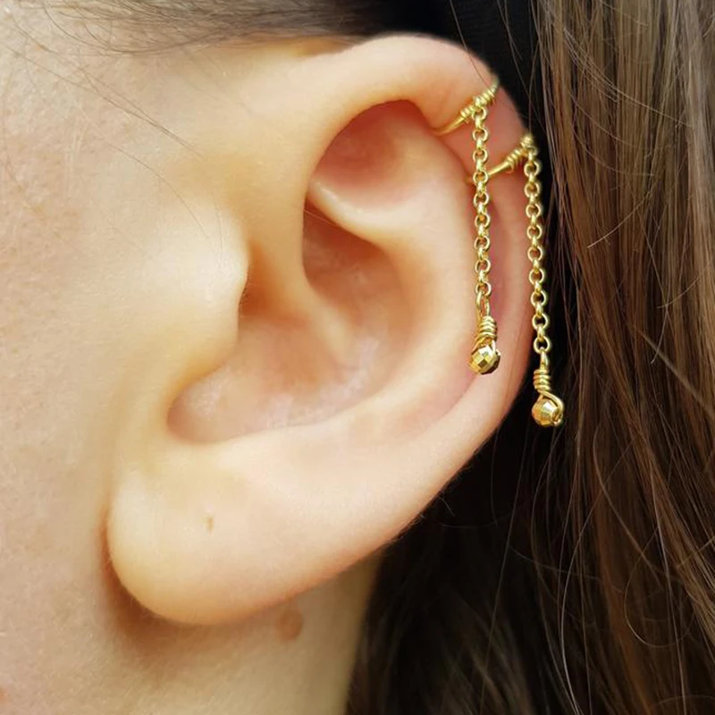

Ear Climber Handmade Jewelry Percing Earrings Gold Filled Ear Cuff Boho Jewelry Punk Oorbellen Minimalist Earrings for Women
