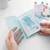 8 7x11 4cm photo album pvc portable glitter photo album transparent jelly color album for bag business card holder photo card