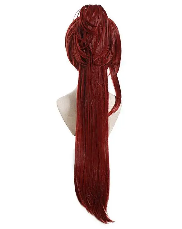 Princess Connect! Re:dive Akino Cosplay Wig 80cm Dark Red wig with Chip Ponytails Halloween Party burgundy Wigs |