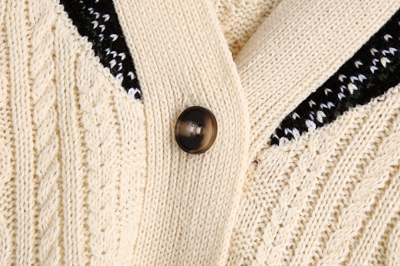 

2021 Free Inspirit New Arrival Women's Office Lady Style Top Matching V-neck Computered Knitted Spring/autumn Warm Thick Sweater