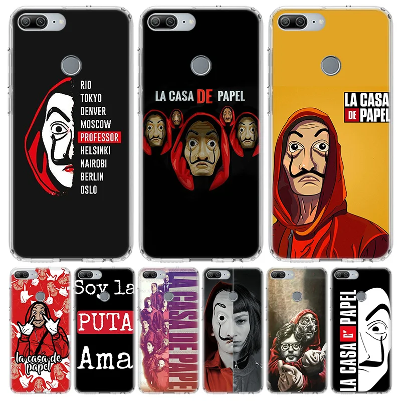Чехол для телефона TV La Casa de papel Huawei Honor 10 9 Lite Y9 Y5 Y6 Y7 2019 8X 8A 8S 7A 7X 10i 20i Pro V30 Art Coque