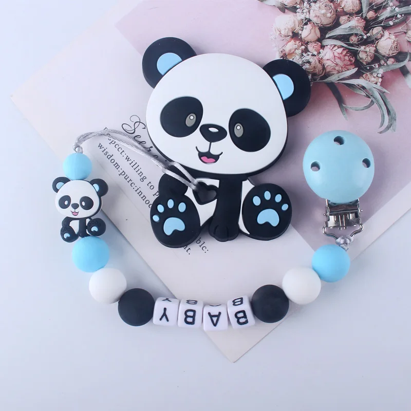 Новейшее персонализированное имя мультяшная панда силиконовый ремень для
