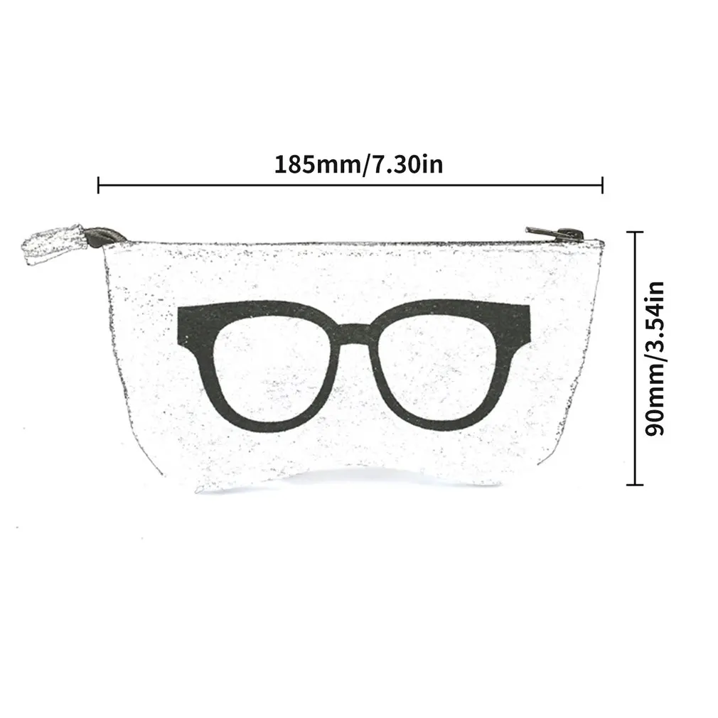

Fashion Felt Glasses Bag Retro Glasses Bag Personality Zipper Glasses Bag Multi-Function Trend Glasses Bag