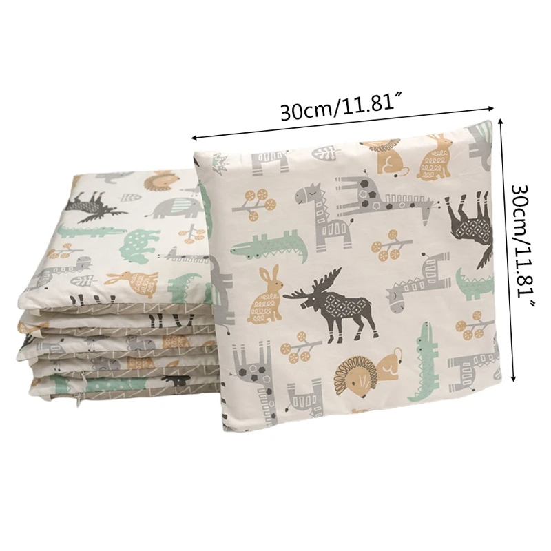 

6 Pcs Baby Soft Cotton Crib Bumper Newborn Bed Cot Protector Pillows Infant Cushion Mat Nursery Bedding Room Decor
