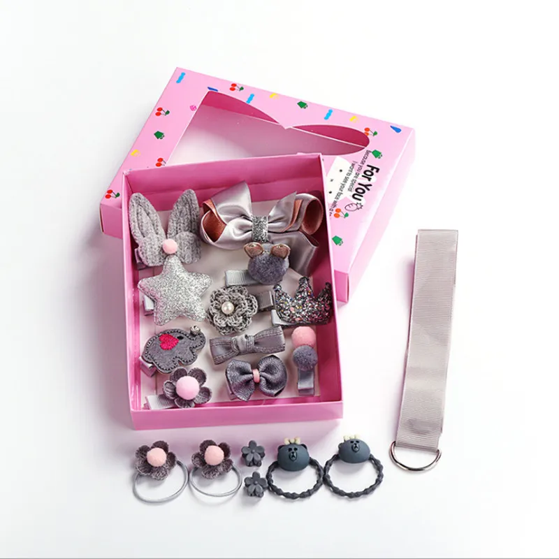 Box packaging 18-куб/коробка Новые Детские аксессуары-заколки для волос для маленьких Boog цветок головные уборы ее зажимы для девочек головные уборы - Цвет: Box packaging