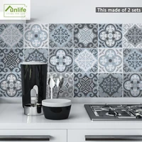funlife%c2%ae italy mediterranean blue tile sticker wallpaper bathroom peel stick removable decorative for kitchen backsplash diy