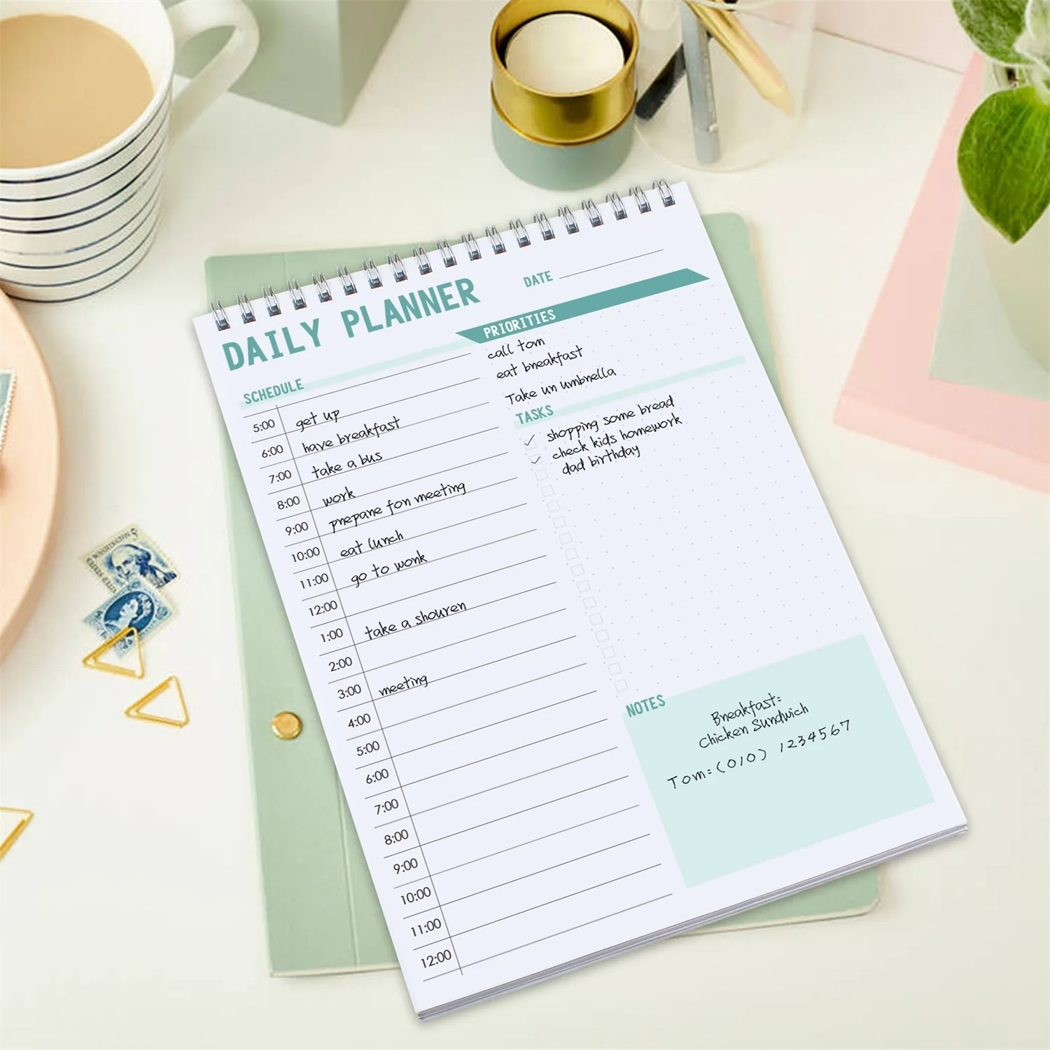 Неустанавливаемый Ежедневник для ежедневного планировщика персональный