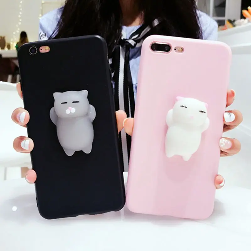 KISSCASE Knead Adorable Phone Case For iPhone 8 7 6 6S Plus Cartoon Soft Cases 6s 5 5S SE Cute Back Covers | Мобильные телефоны и