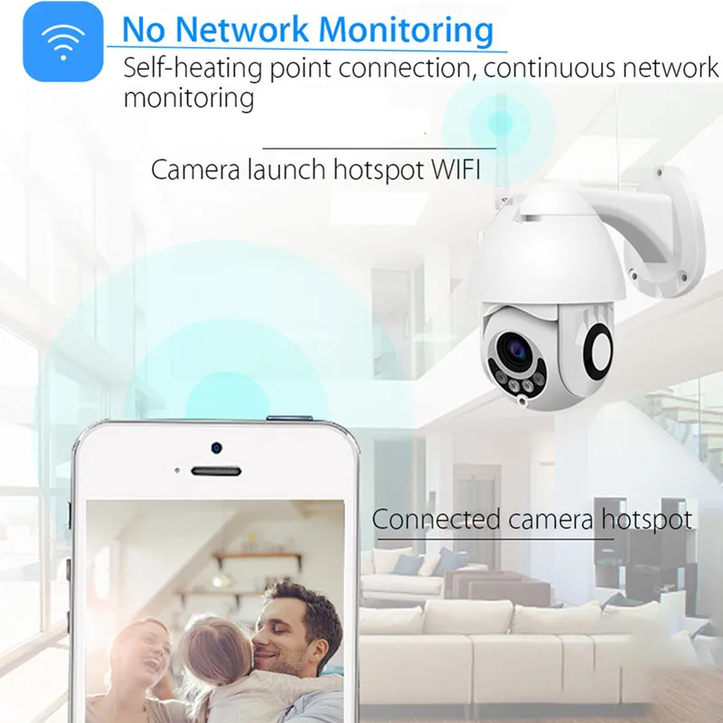 KuWfi WIFI камера Наружная и внутренняя PTZ IP 1080p скоростные Купольные Камеры