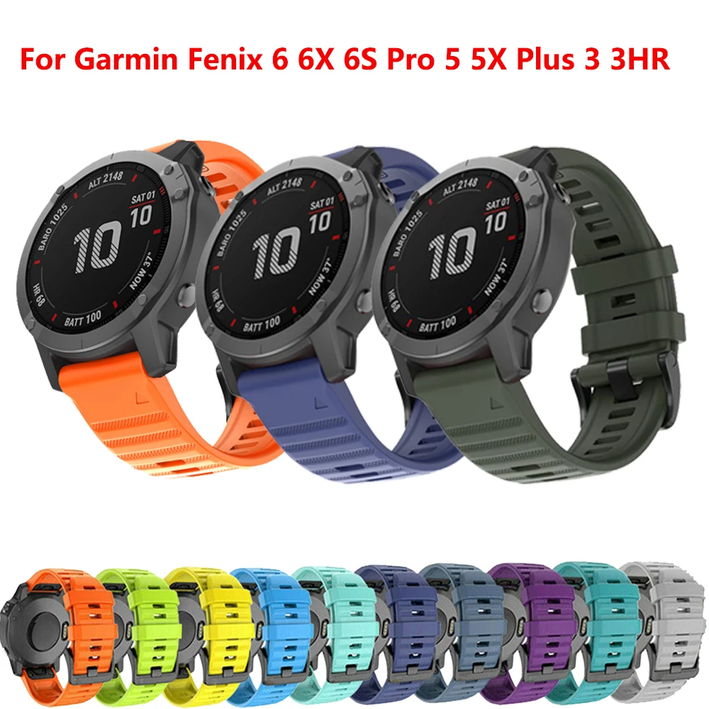 Ремешок для смарт-часов Garmin Fenix 5X 5 5S 3 3HR D2 S60 быстросъемный силиконовый браслет
