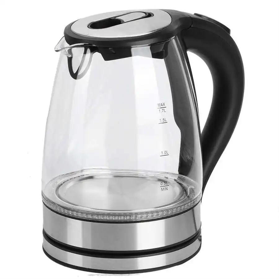 

chaleira eletrica 1.7L Stainless Steel Glass Electric Kettle Automatic Kettle Anti-Dry Burn EU Plug 220V Home Supplies