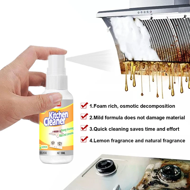 

Kitchen Degreaser Removes Kitchen Grease Grime Oil Stain 30/50/100ml Optional THIN889