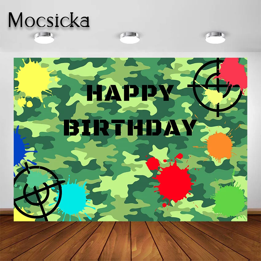 Mocsicka камуфляж солдат съемки декорации к игре для дня рождения украшения фото фон