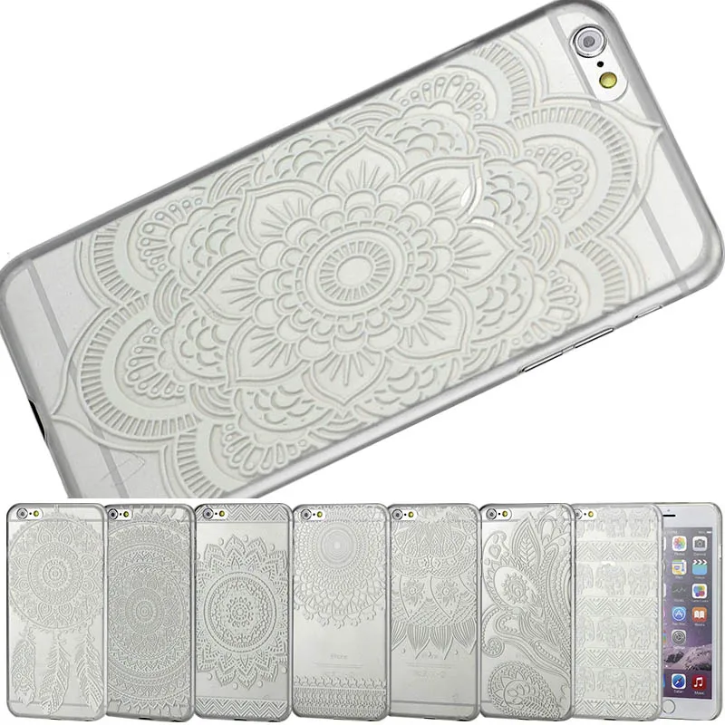 Отличная цена PC чехол для iphone 6 plus 6s 6splus 5 &quotдюймов защитный прозрачный Этнический