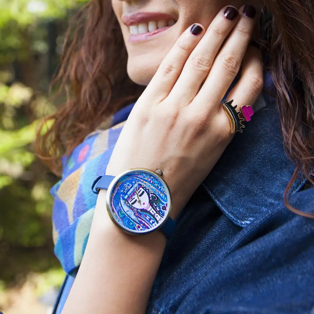 

Biggdesign Blue Water Design Wrist Watch