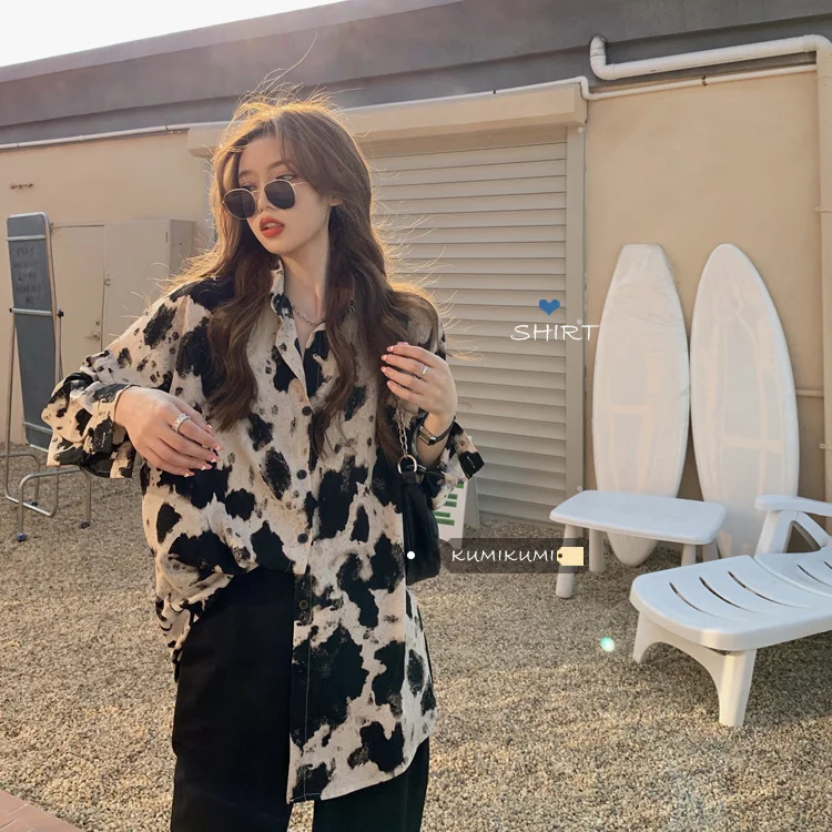 Рубашка женская с леопардовым принтом Повседневная блуза из сетчатой ткани