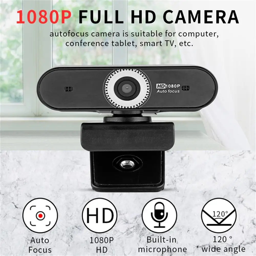 Автофокус веб камера 1080P видео микрофон Запись для ПК ноутбук Настольный Ноутбук
