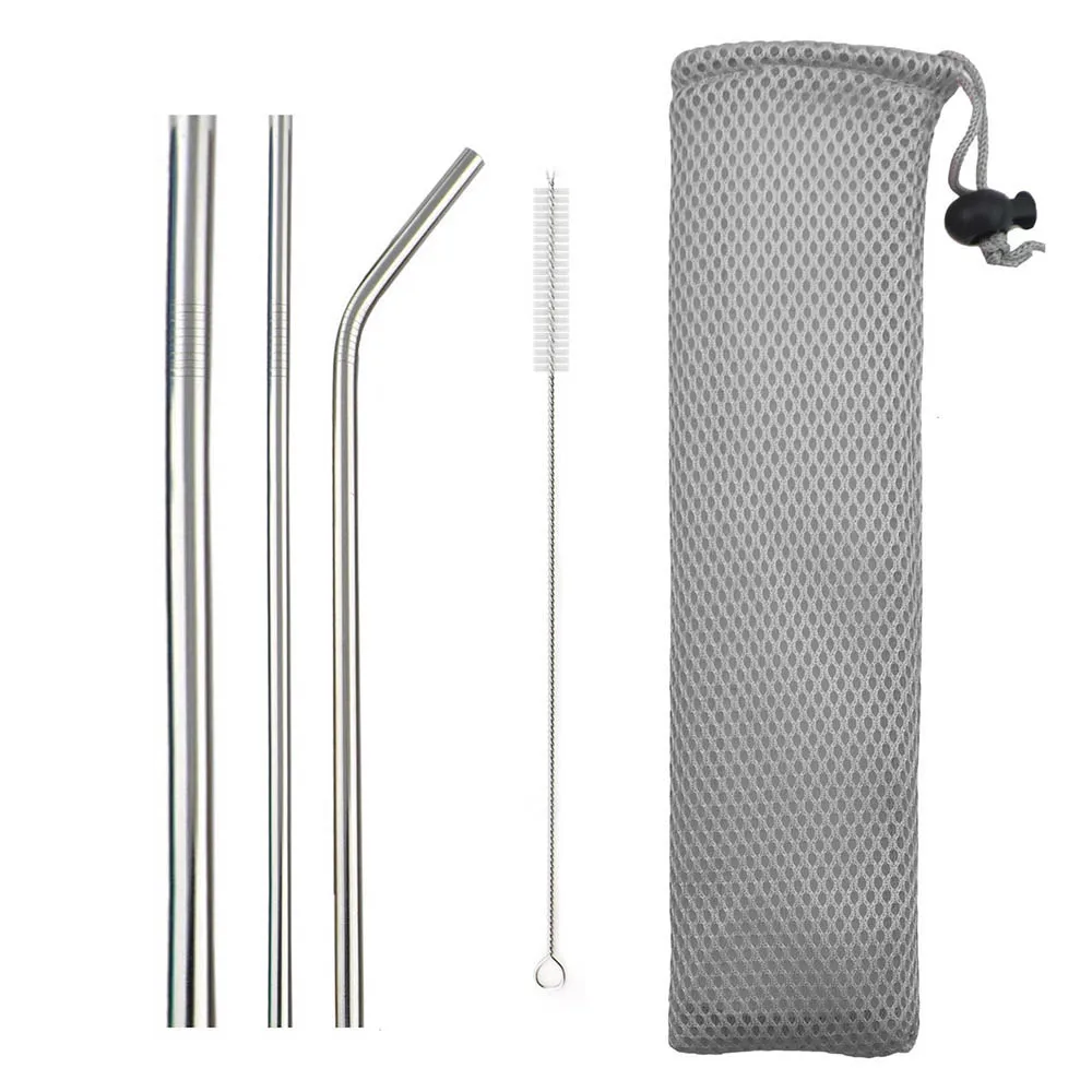 5 шт./компл. Радуга соломинки многократного использования 304 Нержавеющая сталь