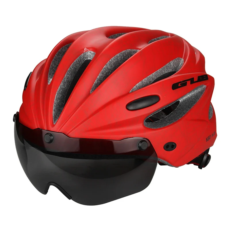 

GUB K80 PLUS Cycling Bike Helmet 17 Air Vents Integrally Molded Magnet Adsorption Goggle PC EPS Lenses Helmets Equipment